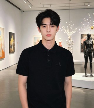 Alo Black Short-Sleeve Polo Shirt view 7