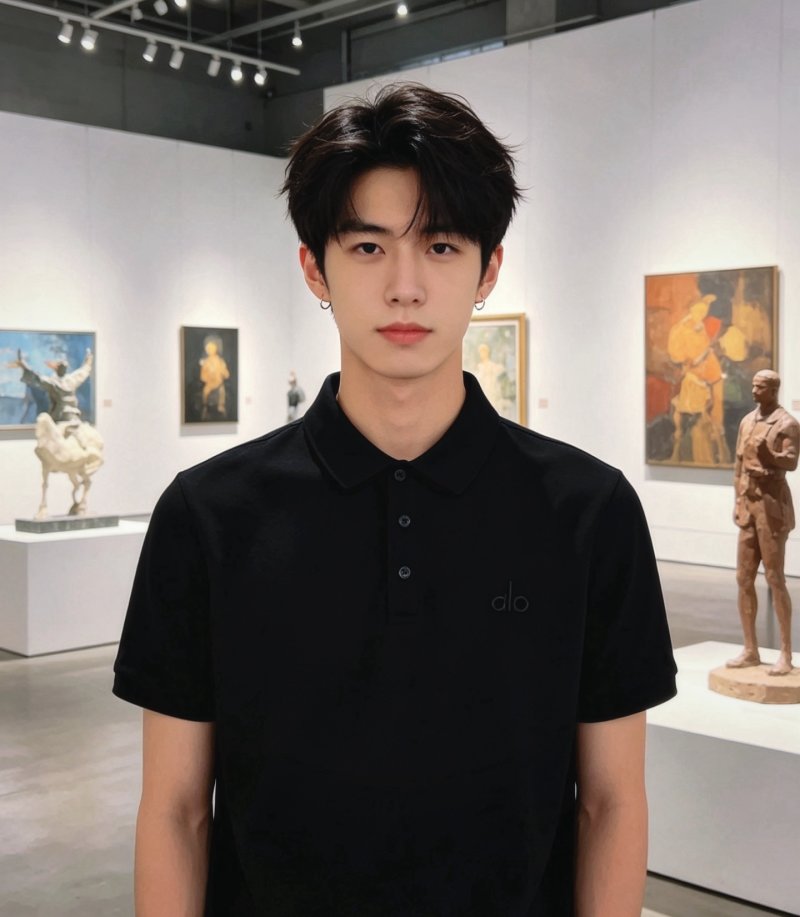 Alo Black Short-Sleeve Polo Shirt view
