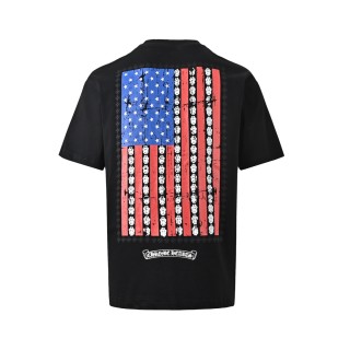Black USA Flag Skull Graphic Short Sleeve T-Shirt view 12