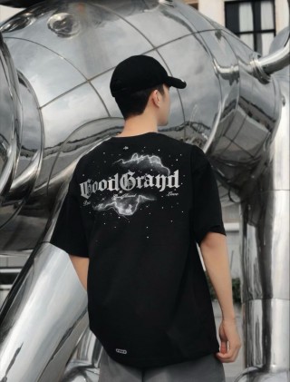 HoodBrand Lightning Graphic Black T-Shirt view 2