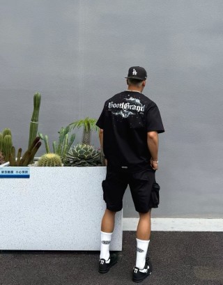 HoodBrand Lightning Graphic Black T-Shirt view 3