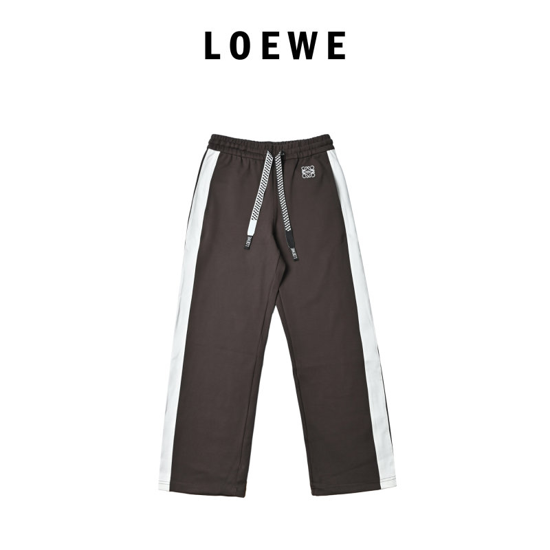 Loewe Brown & White Side Stripe Jogger Pants view