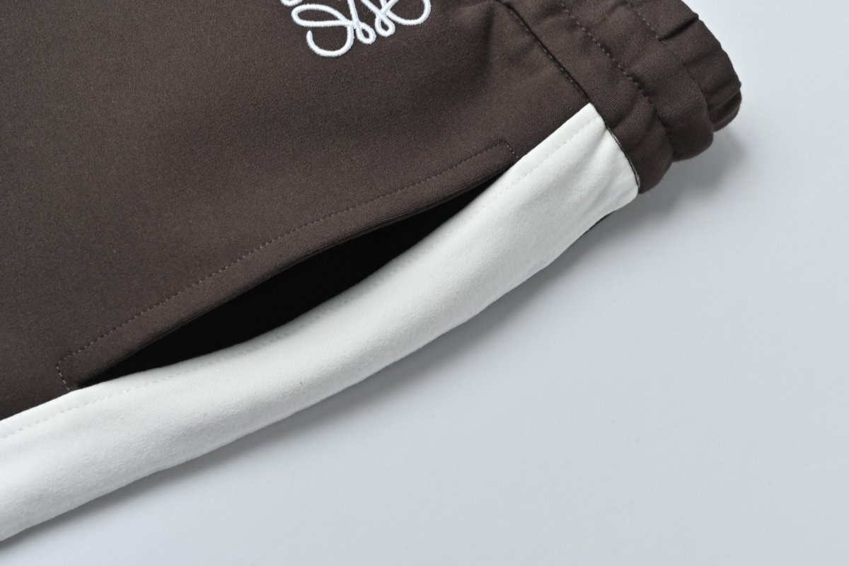 Loewe Brown & White Side Stripe Jogger Pants view