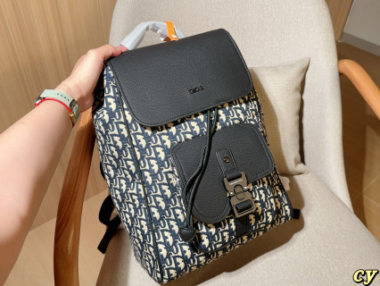 Dior Men Monogram Backpack Black Navy view 2