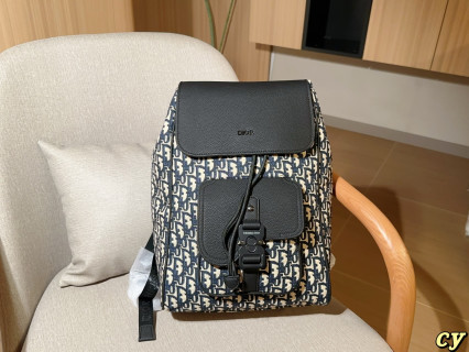 Dior Men Monogram Backpack Black Navy view 3