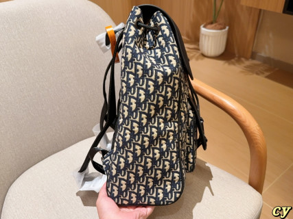 Dior Men Monogram Backpack Black Navy view 5