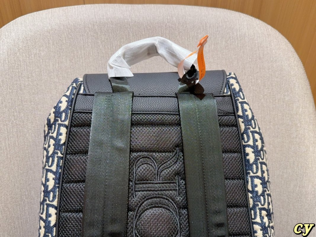 Dior Men Monogram Backpack Black Navy view