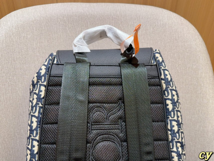 Dior Men Monogram Backpack Black Navy view 8