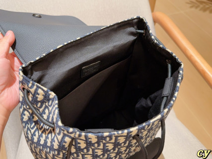 Dior Men Monogram Backpack Black Navy view 9
