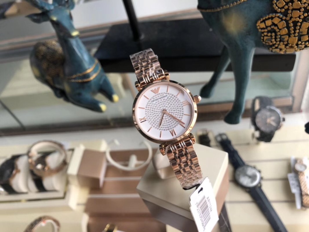 Armani AR11244 Crystal Pearl Mother-of-Pearl Women's Steel Watch