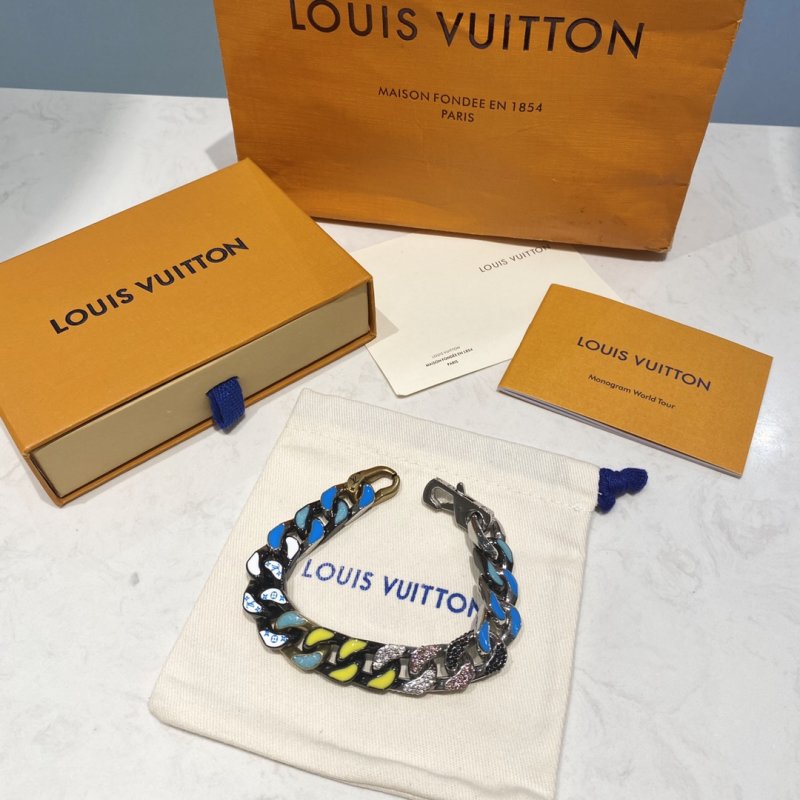 Louis Vuitton Colorful Cuban Chain Bracelet - Multi view