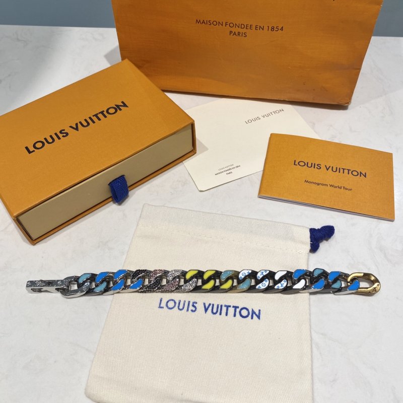 Louis Vuitton Colorful Cuban Chain Bracelet - Multi view