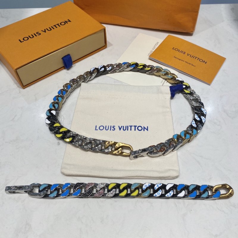 Louis Vuitton Colorful Cuban Chain Bracelet - Multi view
