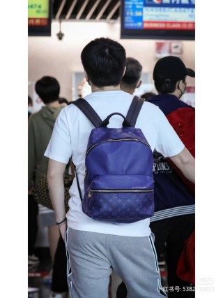 Louis Vuitton Discovery Apollo Classic Monogram Backpack Navy view 4