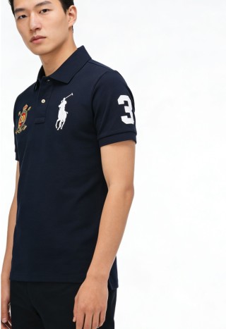 Polo Ralph Lauren Navy Polo Shirt with Number 3 Logo