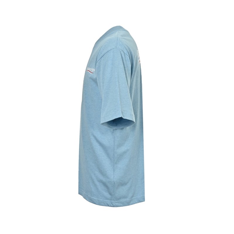 Blue Short Sleeve T-Shirt with Small Embroidered Logo view