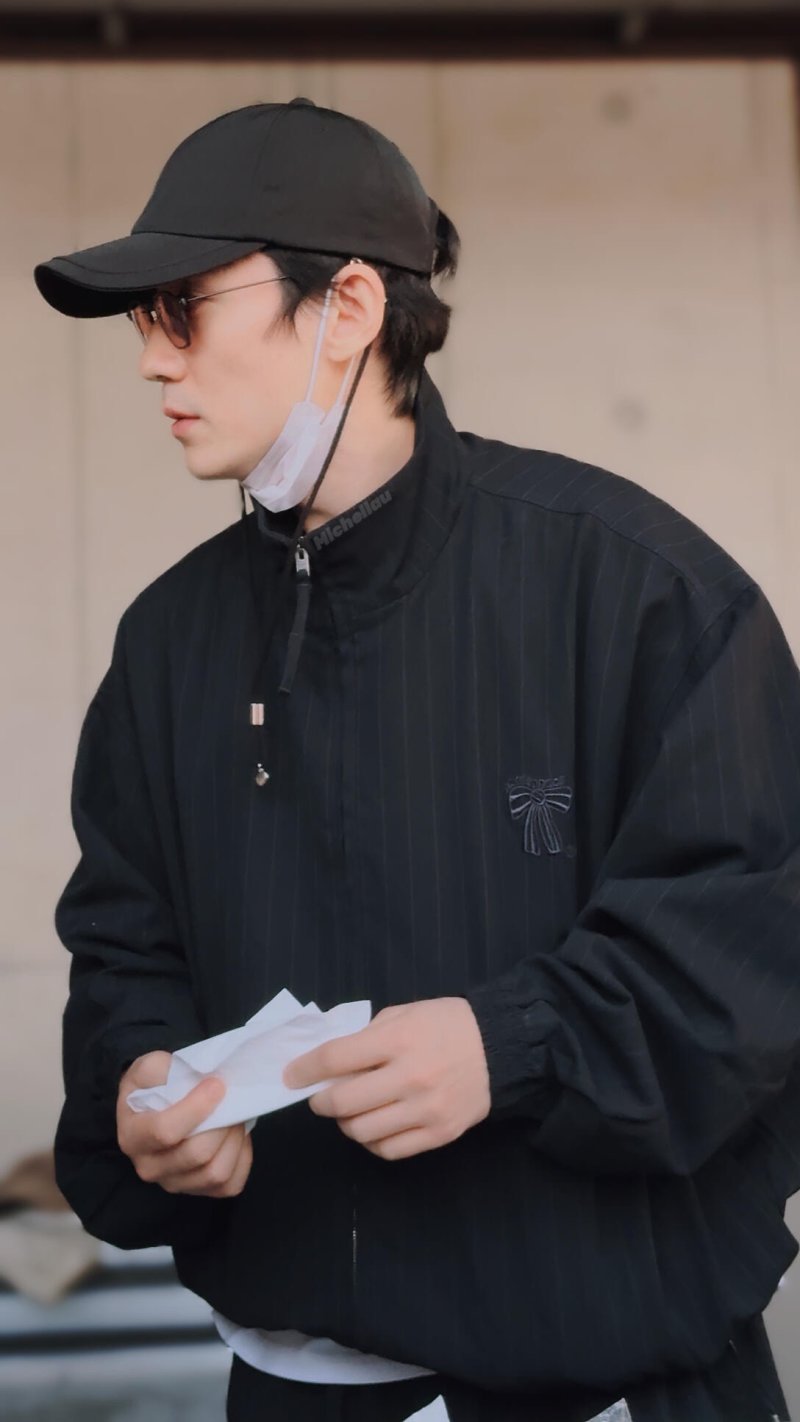 Black Oversized Puffer Jacket with Embroidered Detail view