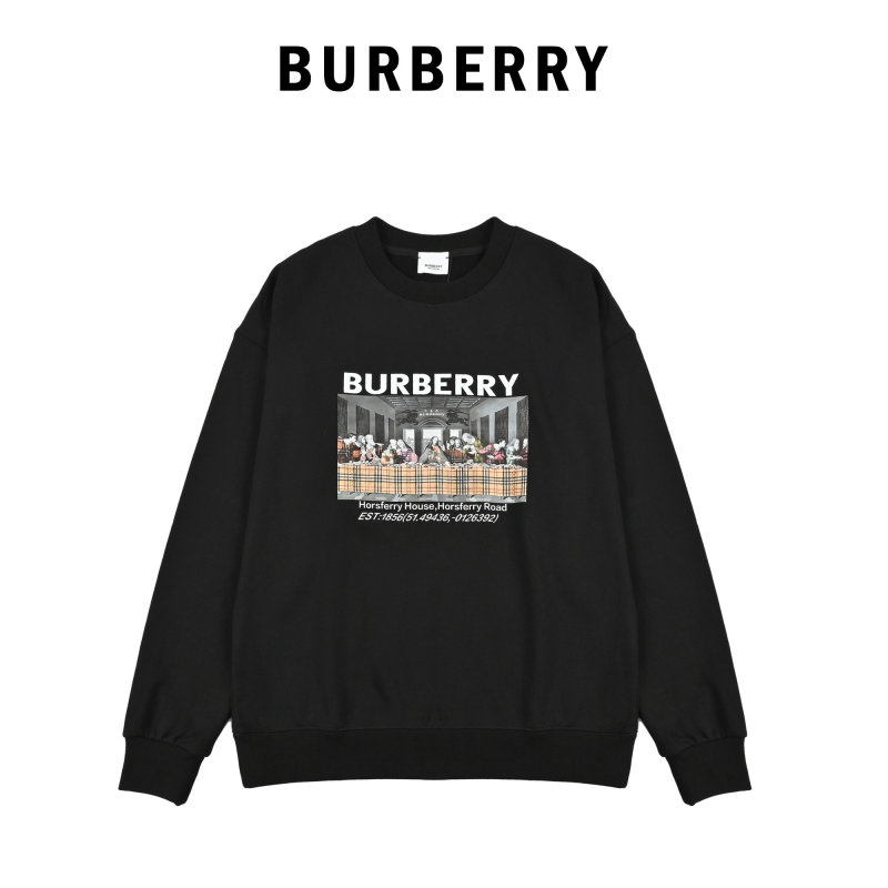 Burberry Last Supper Print Crewneck Sweatshirt Black