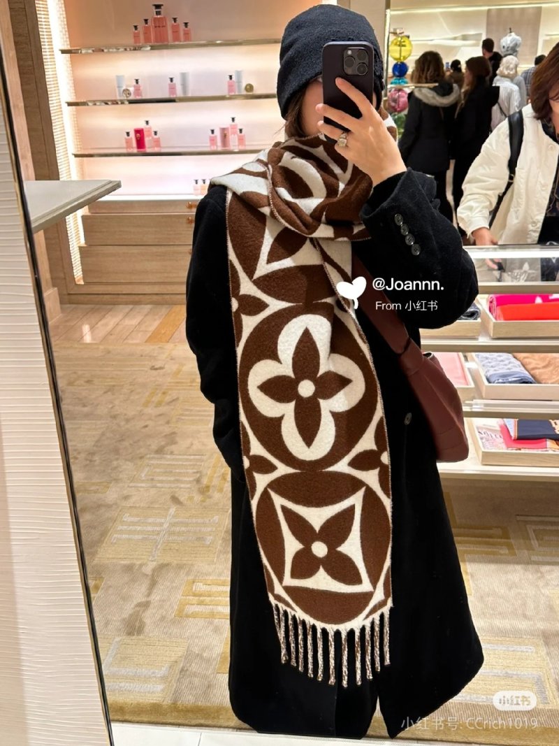 Louis Vuitton LV Monogram Double-Sided Wool Cashmere Scarf - Brown view