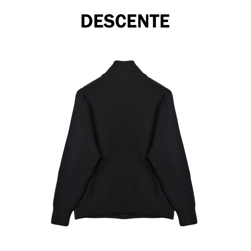 Black Puffer Down Jacket with Ribbed Knit Sleeves view