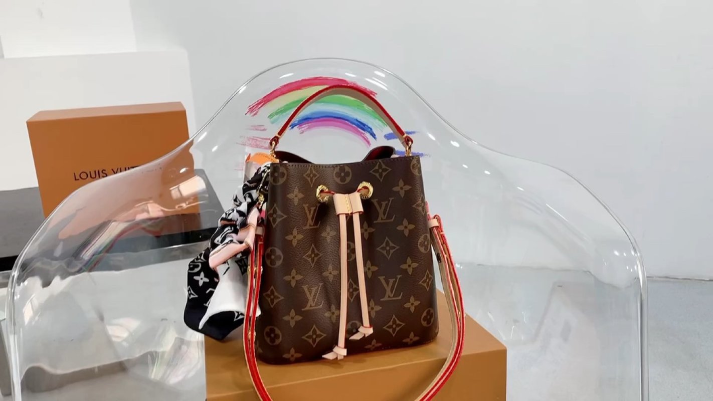 Louis Vuitton Monogram Bucket Bag with Rainbow Handle