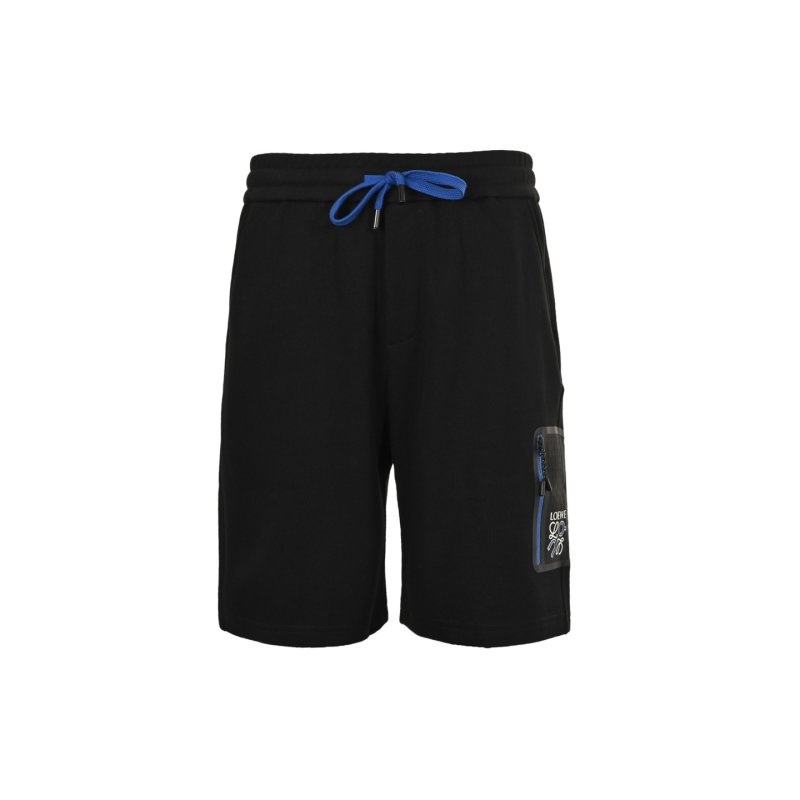 Loewe Black Shorts with Blue Drawstring view