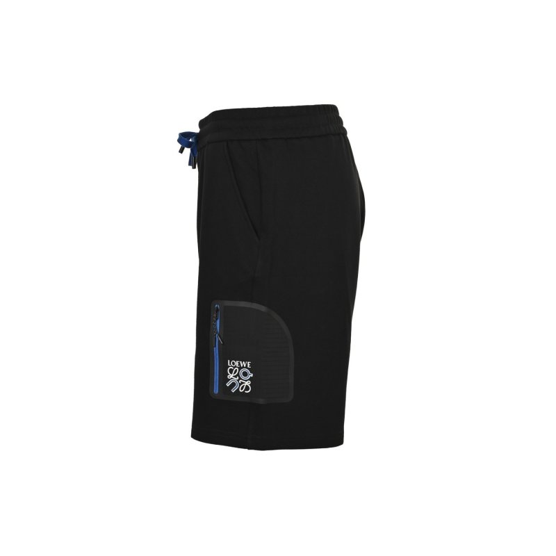 Loewe Black Shorts with Blue Drawstring view