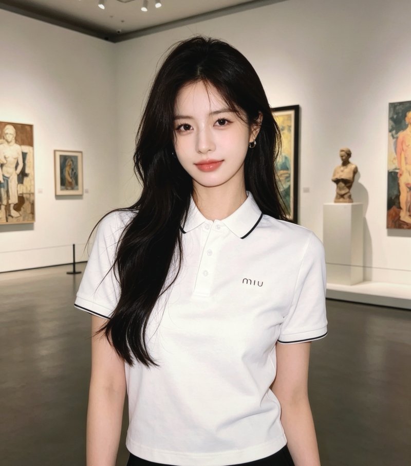 Miu Miu White Polo Shirt with Navy Trim