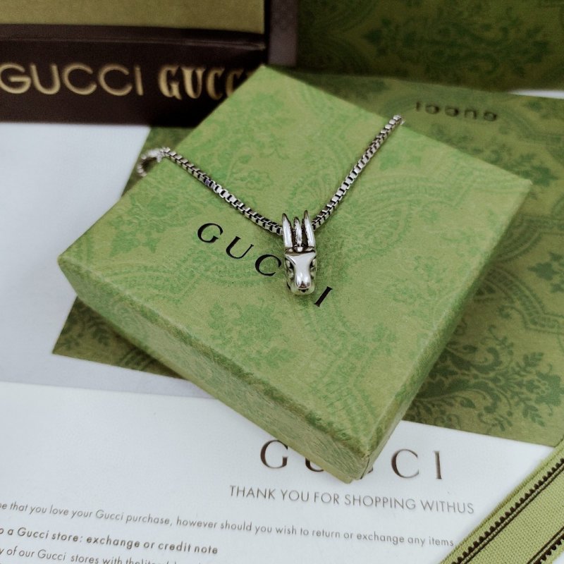 Gucci Rabbit Charm Silver Chain Necklace 2023 view