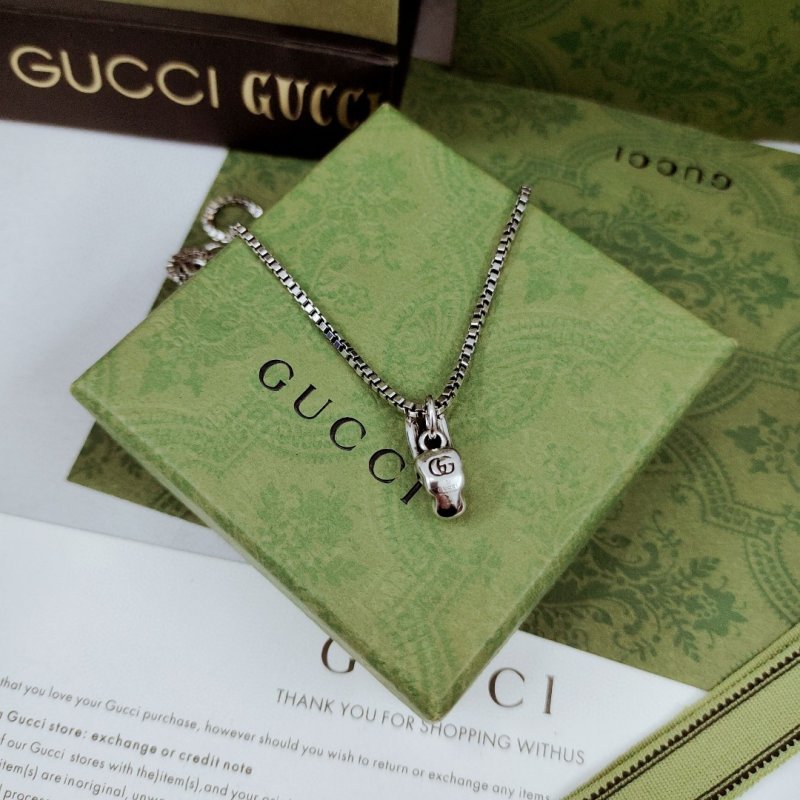 Gucci Rabbit Charm Silver Chain Necklace 2023 view