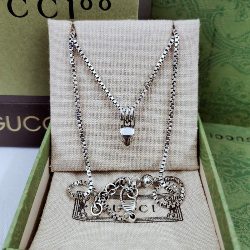 Gucci Rabbit Charm Silver Chain Necklace 2023 view