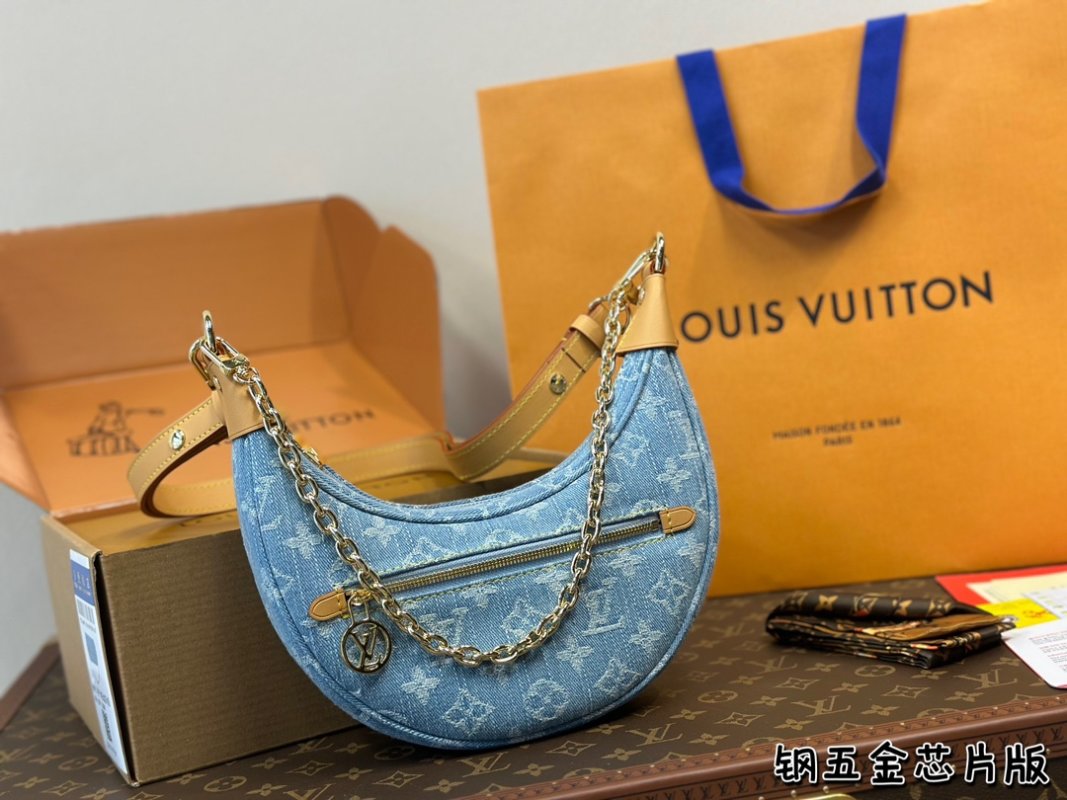 Louis Vuitton Monogram Denim Moon Bag Blue