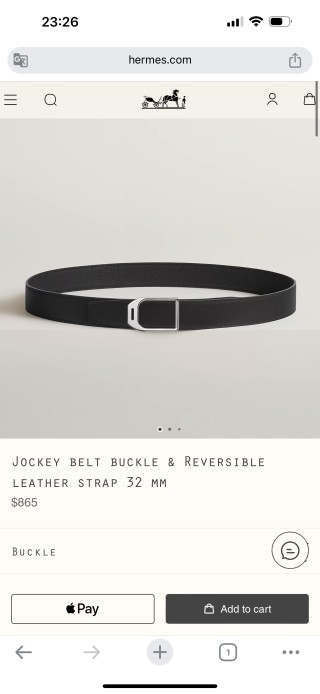 Hermès Jockey Belt Buckle & Reversible Leather Strap Black view 2