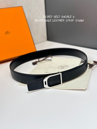 Hermès Jockey Belt Buckle & Reversible Leather Strap Black view 3