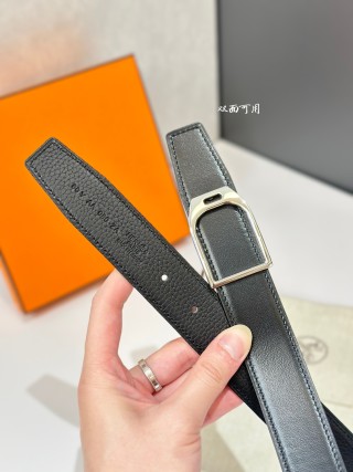 Hermès Jockey Belt Buckle & Reversible Leather Strap Black view 7