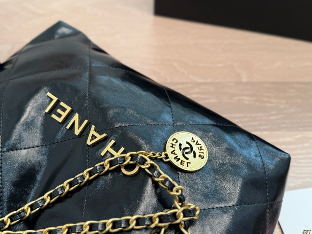 Chanel 22 Quilted Black Leather Shoulder Bag view
