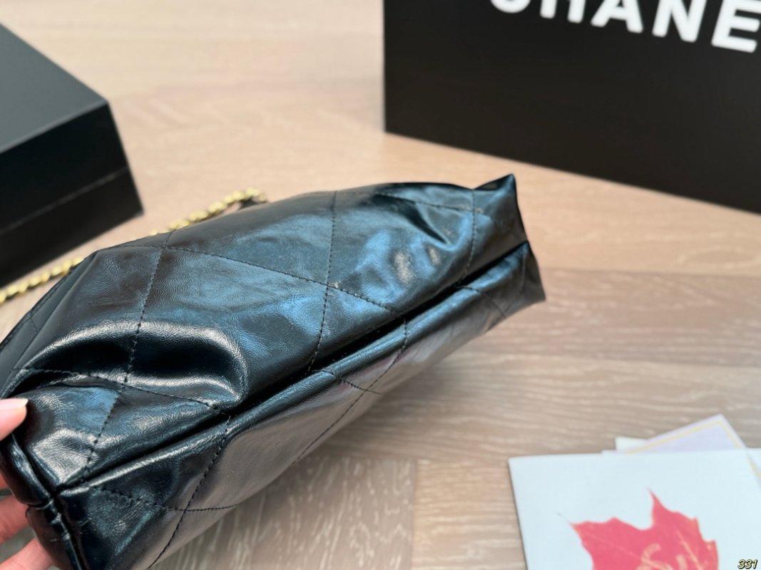 Chanel 22 Quilted Black Leather Shoulder Bag view