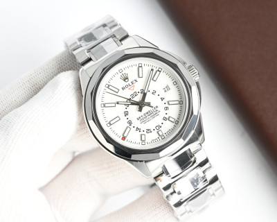 Rolex Sky-Dweller Inspired Mechanical Watch 42mm Silver