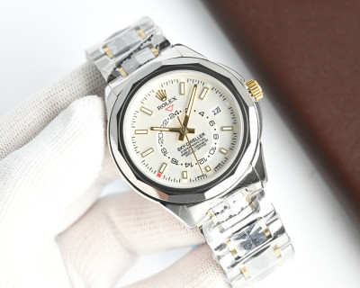 Rolex Sky-Dweller Inspired Mechanical Watch 42mm Silver view 2