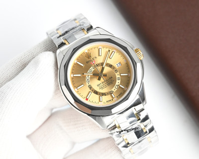 Rolex Sky-Dweller Inspired Mechanical Watch 42mm Silver view 4
