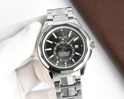 Rolex Sky-Dweller Inspired Mechanical Watch 42mm Silver view 5