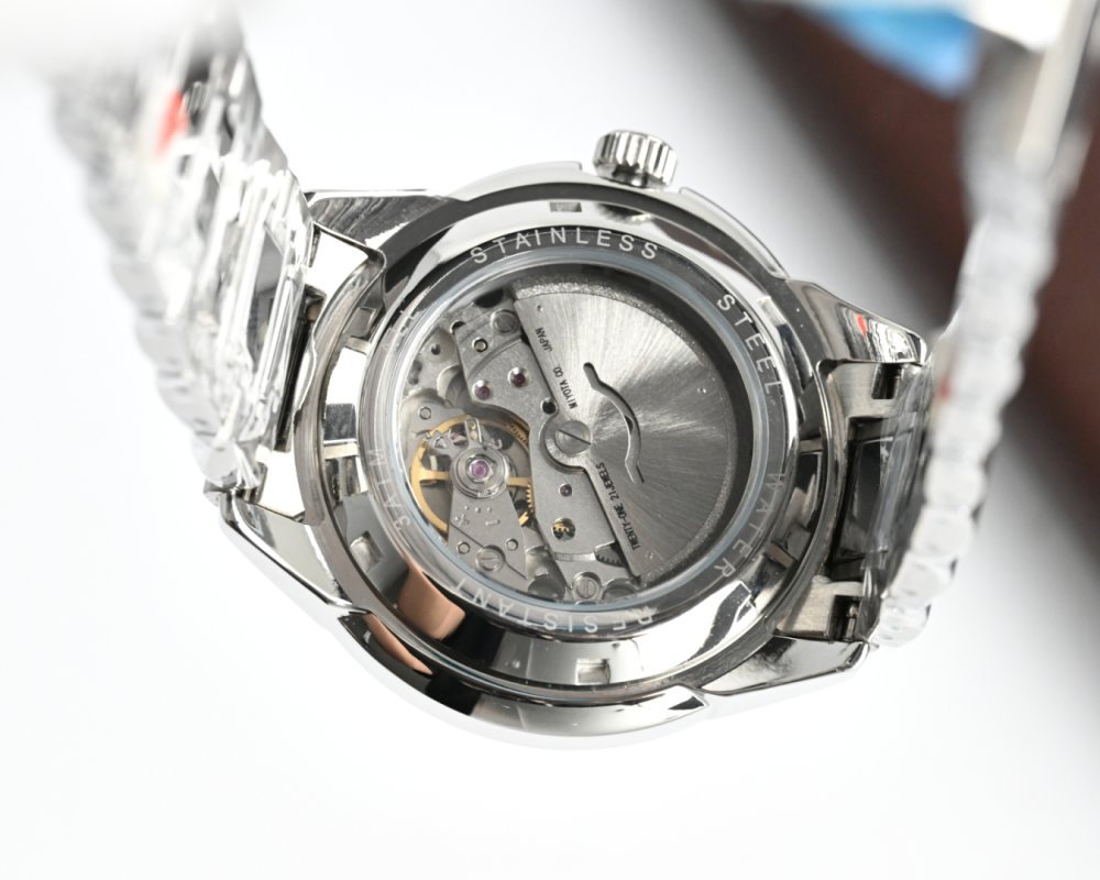 Rolex Sky-Dweller Inspired Mechanical Watch 42mm Silver view