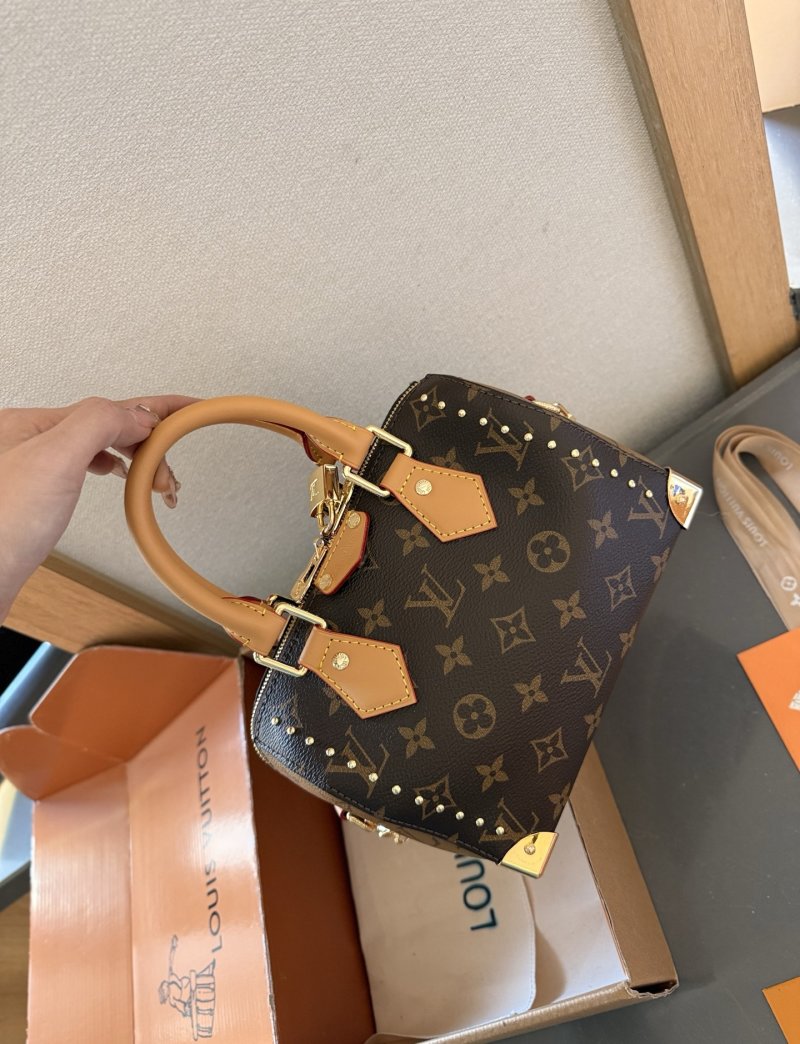 Louis Vuitton Speedy 20 Monogram Studded Pillow Bag Brown view