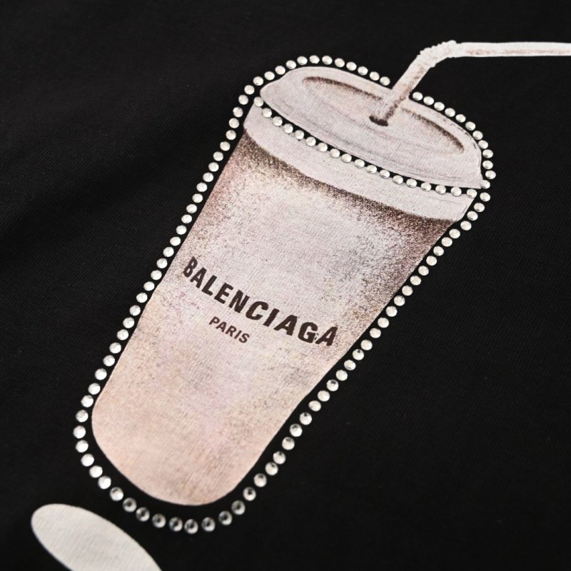 Black Distressed Beverage Cup Graphic T-Shirt view