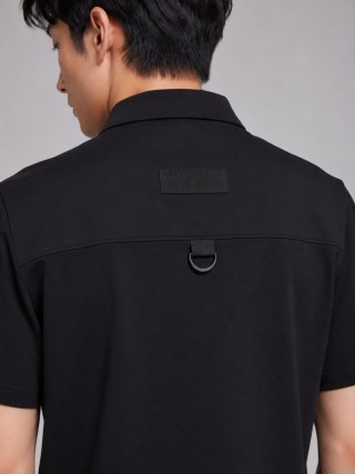 Stone Island Black Short Sleeve Polo Shirt view 2