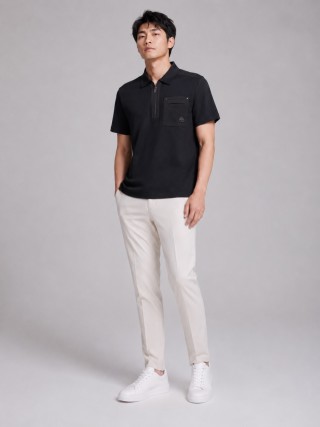 Stone Island Black Short Sleeve Polo Shirt view 3