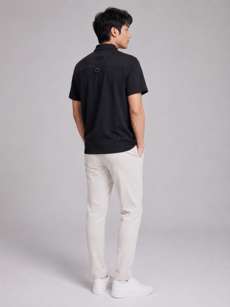 Stone Island Black Short Sleeve Polo Shirt view
