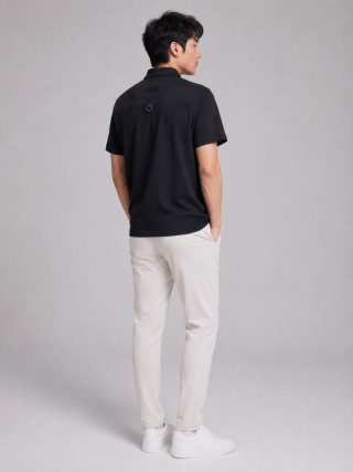 Stone Island Black Short Sleeve Polo Shirt view 4