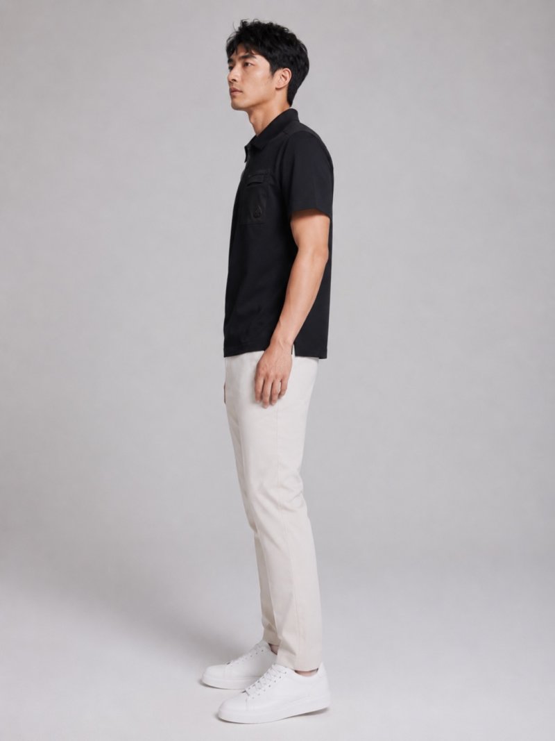 Stone Island Black Short Sleeve Polo Shirt view