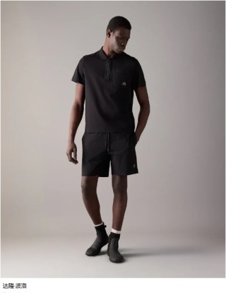 Stone Island Black Short Sleeve Polo Shirt view 6